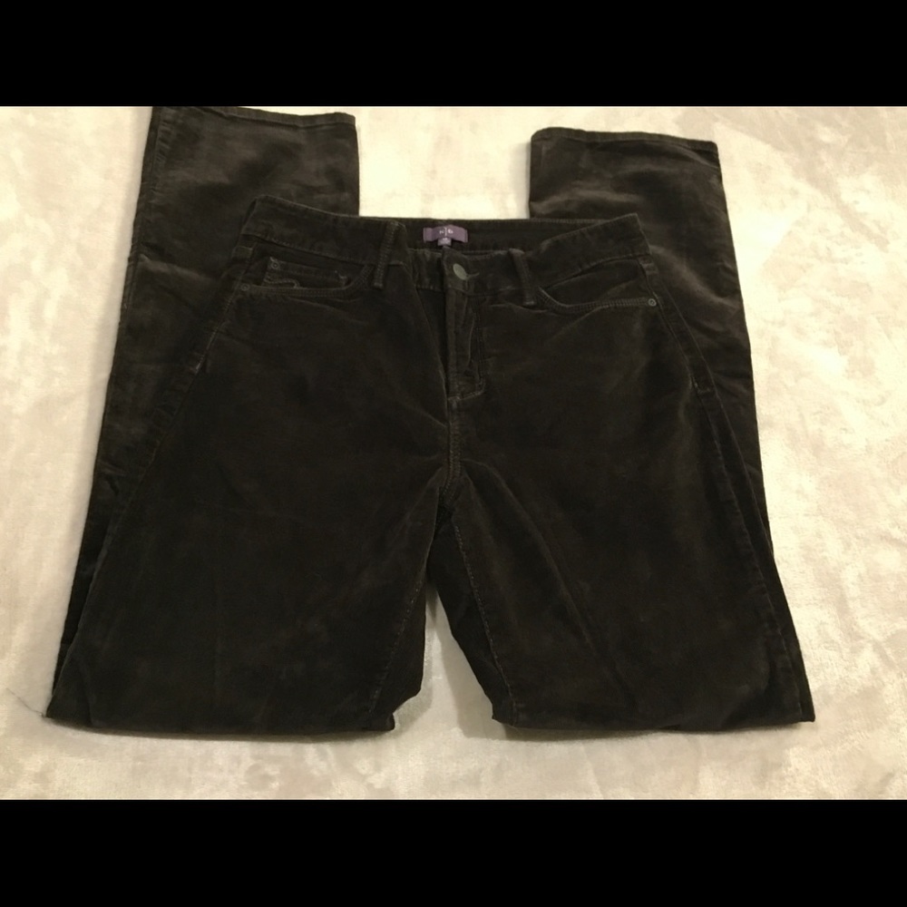NYDJ "Marilyn" Straight Dark Brown Curdoroy S10